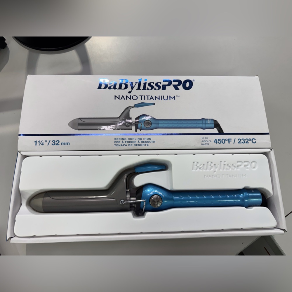 BaBylissPRO Nano Titanium Spring Curling Iron 1 1/4”